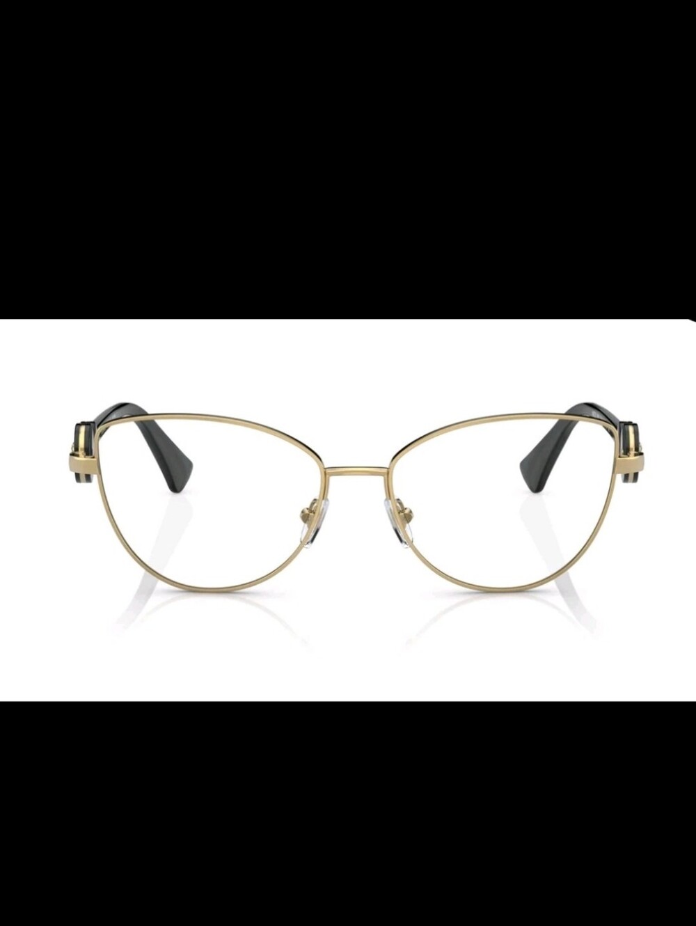 New Versace 1284 1002 Gold - Black Eyeglasses Frames Cateye 55-16-145 mm
